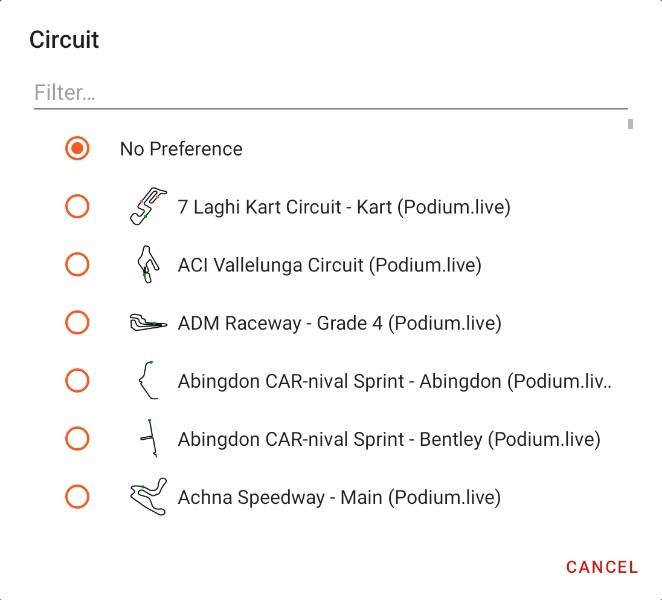 Cloud Search Criteria - Circuit Selection