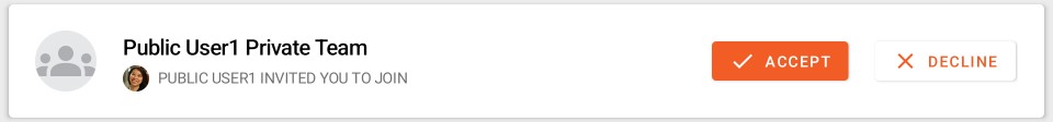 Cloud Team Invites - List Item