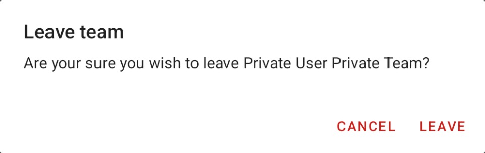 Manage Cloud Teams - Leave Team