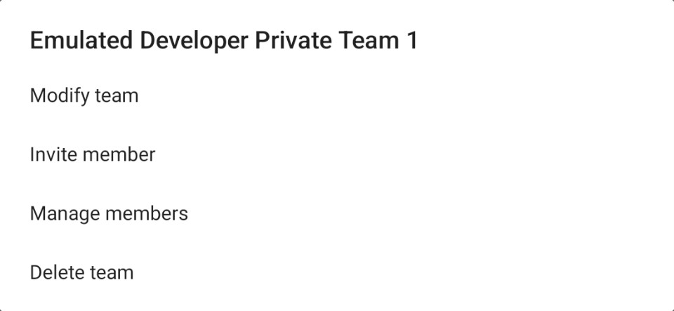 Manage Cloud Teams - Your Team Menu