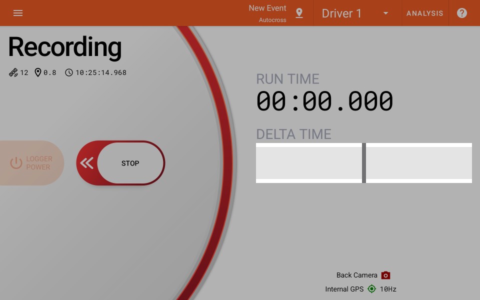 Logger screen - solo delta time