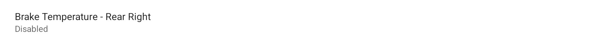 Brake Temperature RR