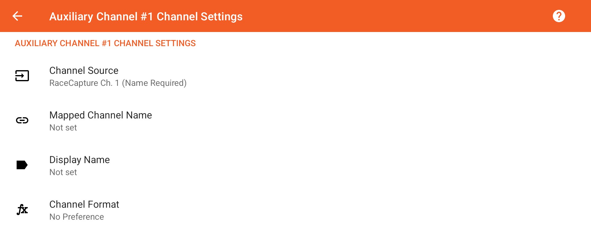 Aux Channel Config