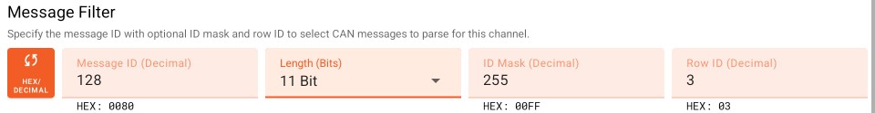 CAN message filter
