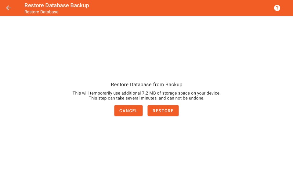 Database Restore Prompt
