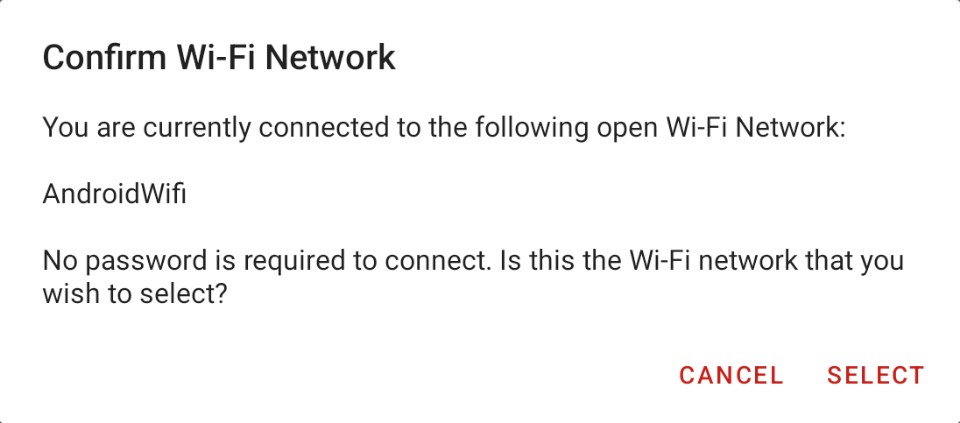 Current WiFi Confirmation