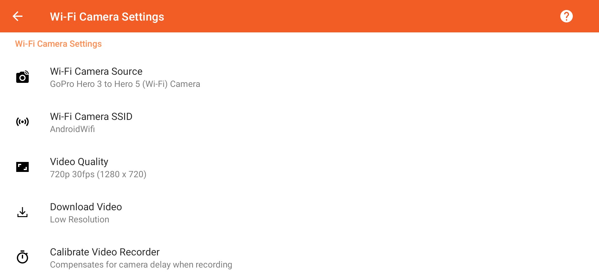 Camera Settings