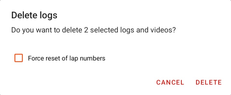Delete Logs - Dialog