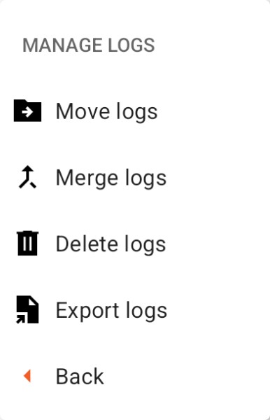 Browse Logs Toolbar - Manage Logs