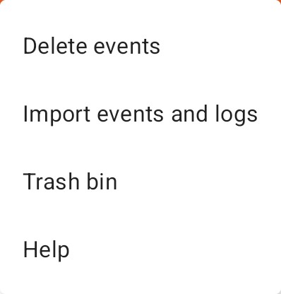 Browse Events Toolbar - Menu Popup