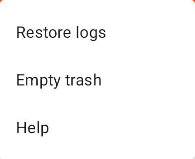 Trash Bin Toolbar - Menu Popup