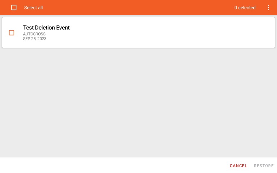 Restore Events
