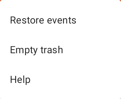 Trash Bin Toolbar - Menu Popup