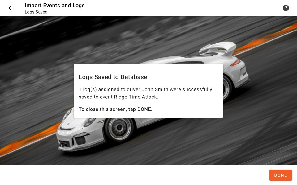 Log Import - Logs Saved