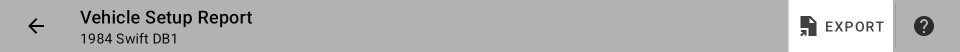 Vehicle Report Toolbar - Export